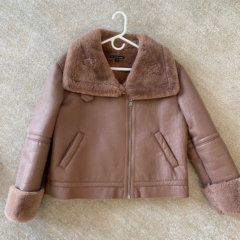Zara faux fur jacket. Super soft fur. Cozy Very Warm!!